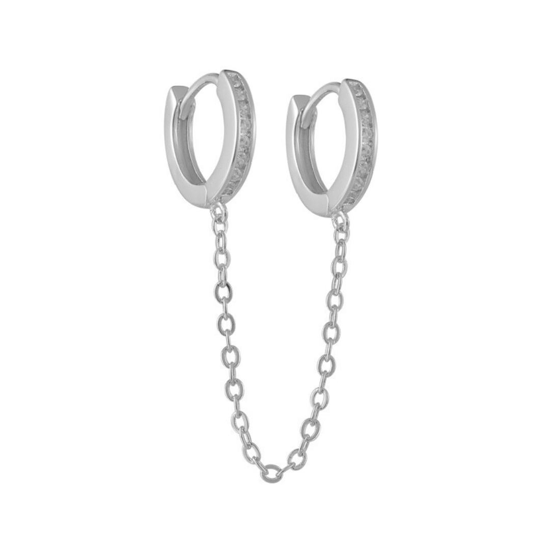 Buy 1 Gram Gold Plated White Stone Hoop Earrings for Girls